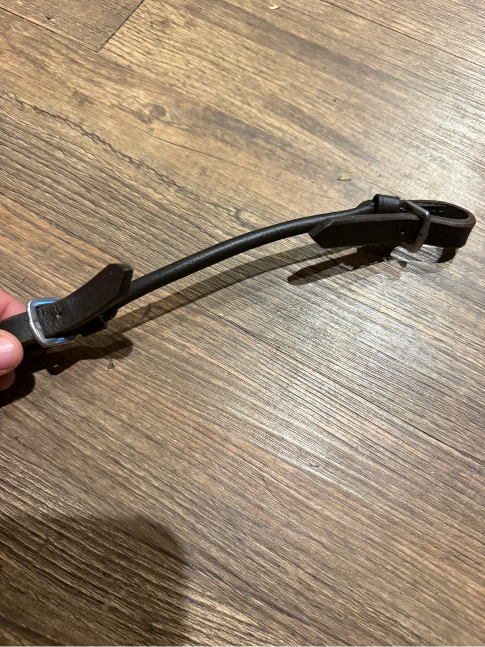 English saddle grab strap brown